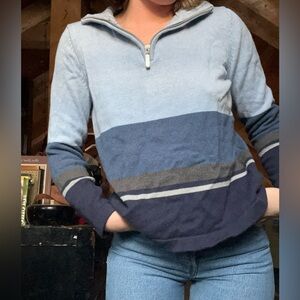 Karen Scott 100% cotton quarter zip sweater